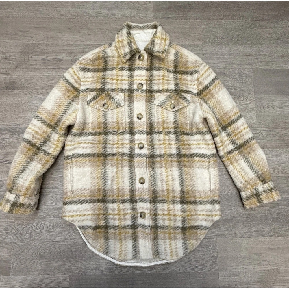 Wilfred Free Ganna‎ Shirt Jacket Womens Small Plaid Wool Shacket Aritzia
